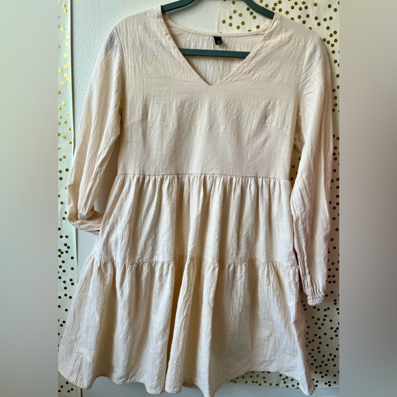 Fancyinn Tops - Cream V-Neck Women's Babydoll Dress size XS